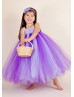 Purple Tulle Flower Girl Dress Birthday Tutu Dress